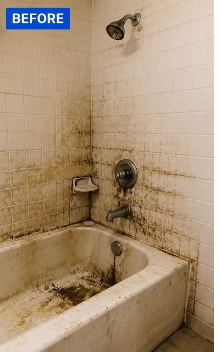 Bathroom before deep cleaning by Deep Cleaning Experts