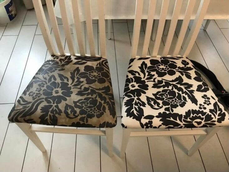Real before and after result of dining chair upholstery cleaning